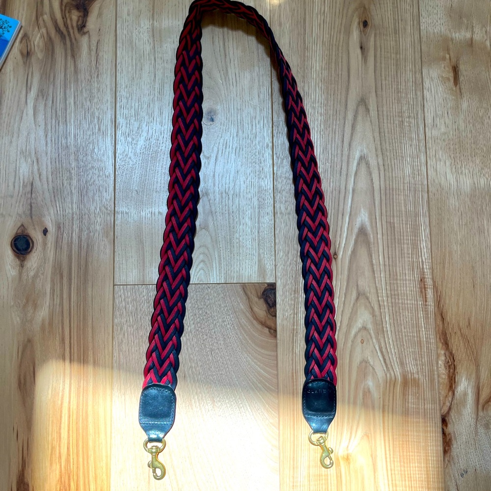 Clare V Red and Black Braided crossbody Strap